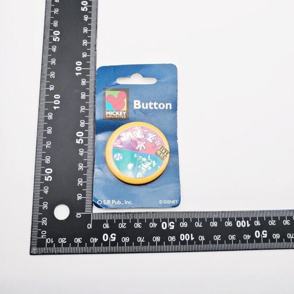 Disney Mickey Mouse Vintage Baseball Button NIP Collectible - Picture 7 of 7